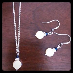 Swarovski Pearl and Navy Crystal Necklace